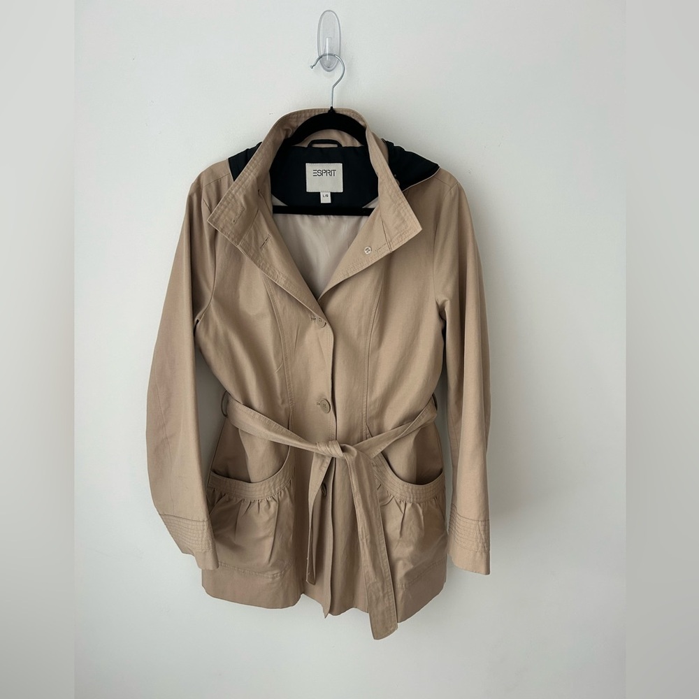 Esprit removable hood trench coat